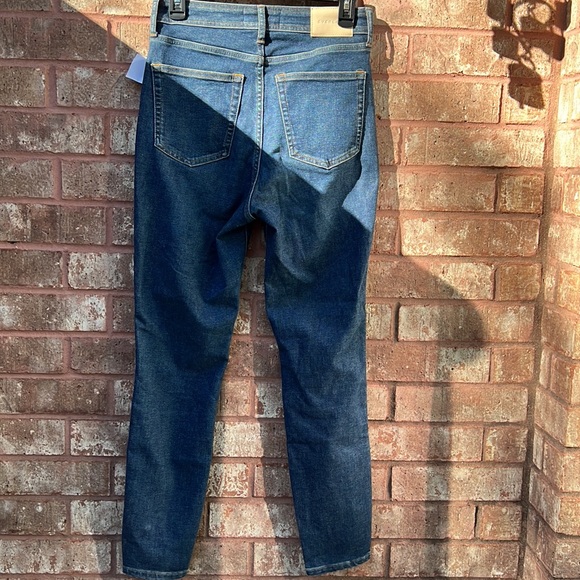 New! Everlane The way High Clean Front Skinny Jeans Mid Blue Size 28 - Picture 5 of 14